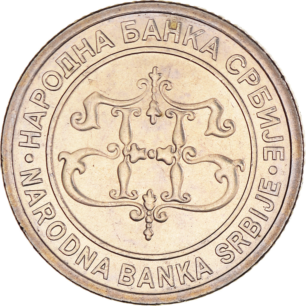 Coin, Serbia, 2 Dinara, 2003, MS(64), Copper-Nickel-Zinc, KM:35