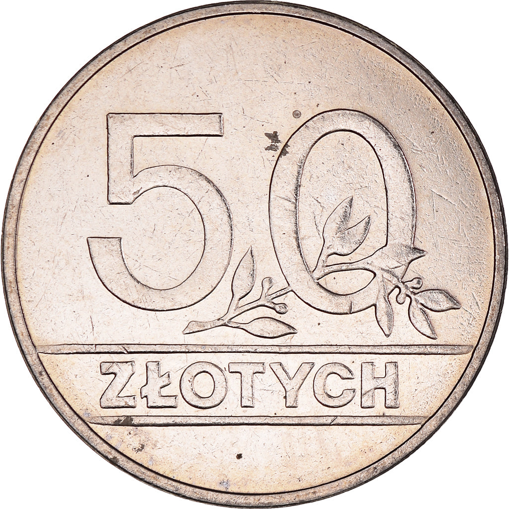 Münze, Polen, 50 Zlotych, 1990, Warsaw, VZ+, Kupfer-Nickel, KM:216