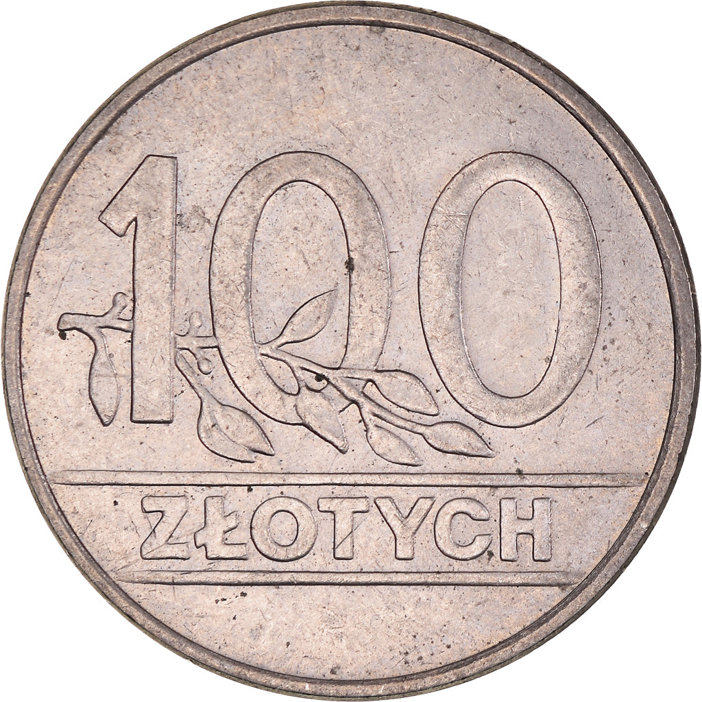 Moneta, Polska, 100 Zlotych, 1990, Warsaw, MS(60-62), Miedź-Nikiel, KM:214