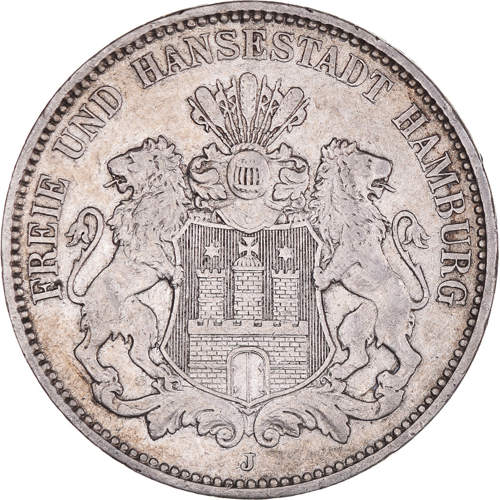 Münze, Deutsch Staaten, HAMBURG, 3 Mark, 1910, Hamburg, SS, Silber, KM:620
