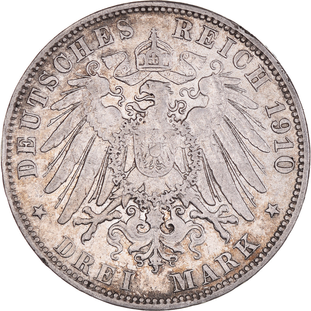 Münze, Deutsch Staaten, HAMBURG, 3 Mark, 1910, Hamburg, SS, Silber, KM:620