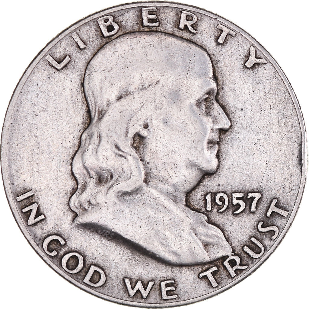 Coin, United States, Franklin Half Dollar, Half Dollar, 1957, U.S. Mint