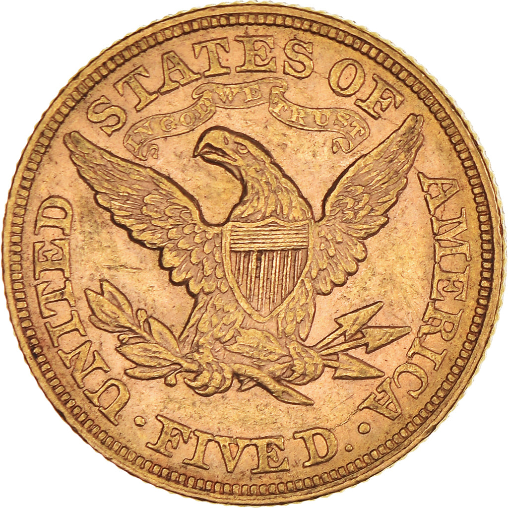 Coin, United States, Coronet Head, $5, Half Eagle, 1880, U.S. Mint