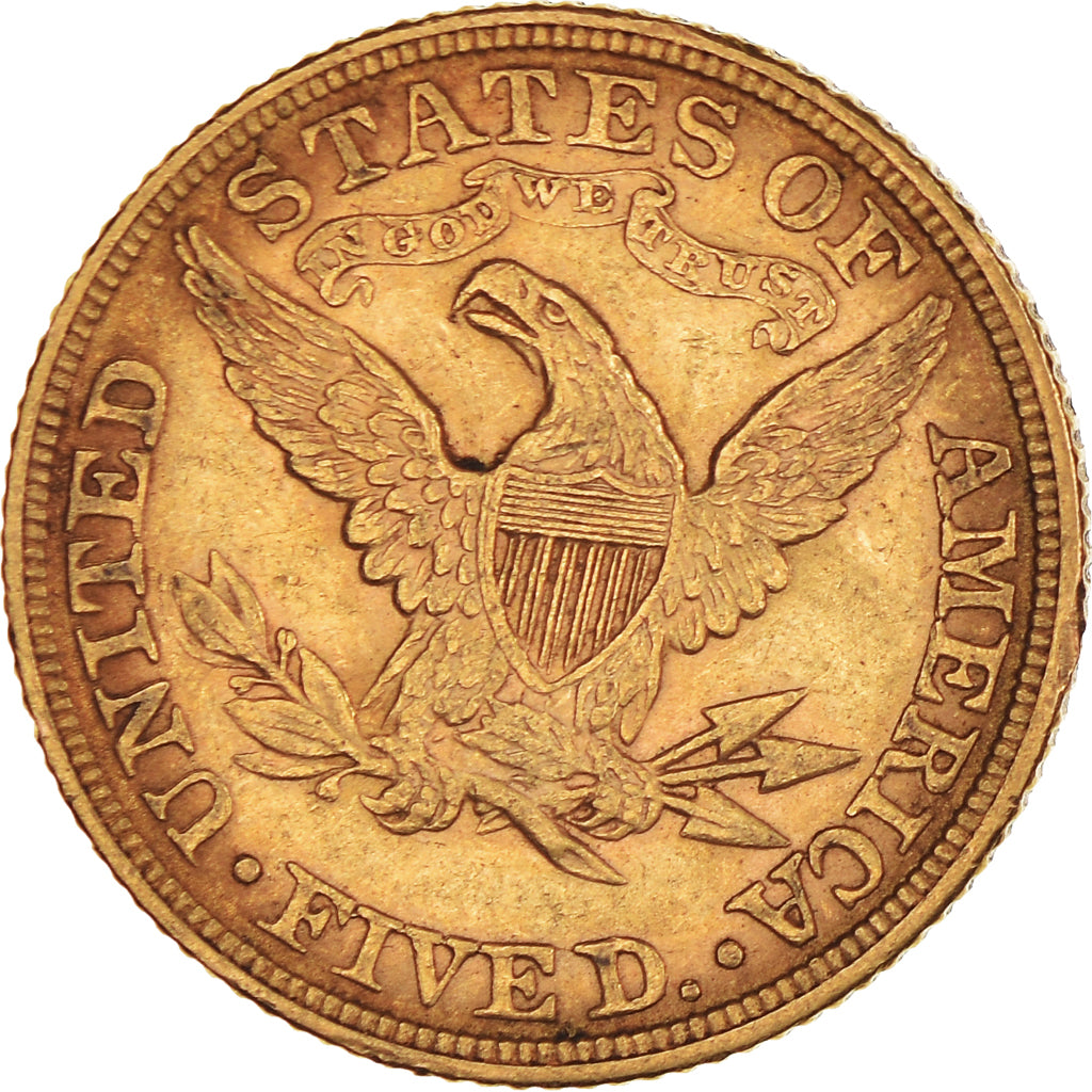 Moneta, Stati Uniti, Coronet Head, $5, Half Eagle, 1882, U.S. Mint