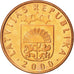 Lettonia, 2 Santimi, 2000, SPL, Acciaio ricoperto in rame, KM:21
