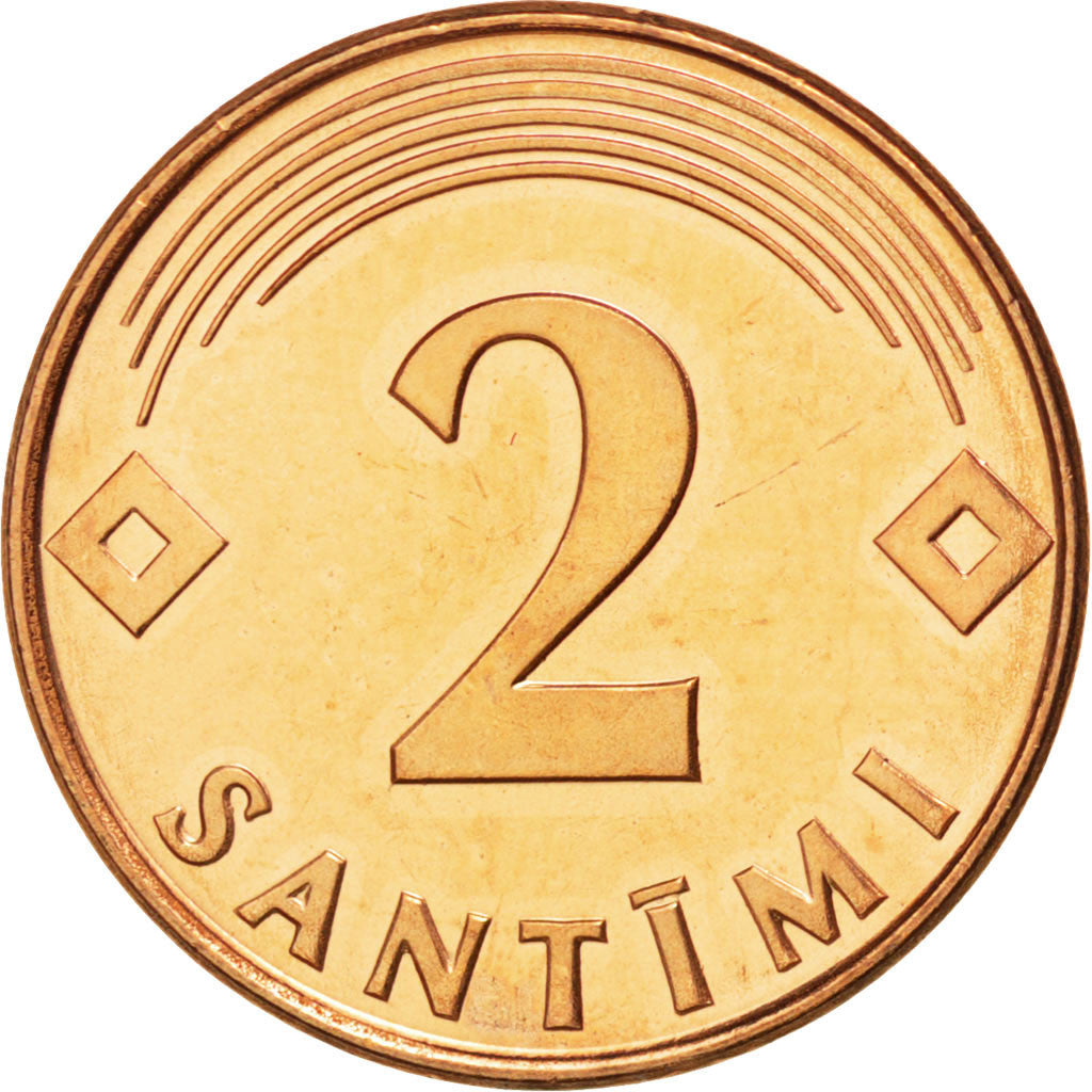 Lettonia, 2 Santimi, 2000, SPL, Acciaio ricoperto in rame, KM:21