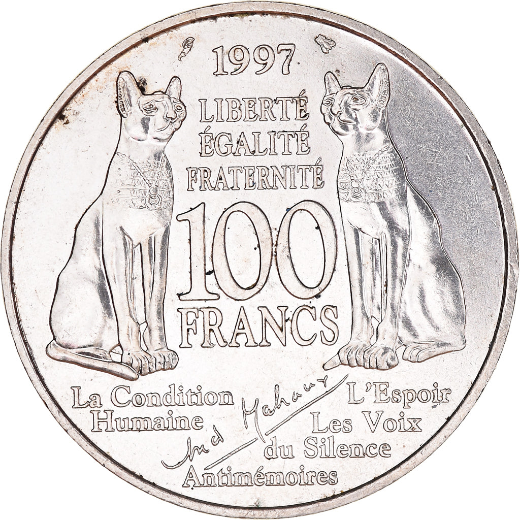 Coin, France, André Malraux, 100 Francs, 1997, EF(40-45), Silver, KM:1188