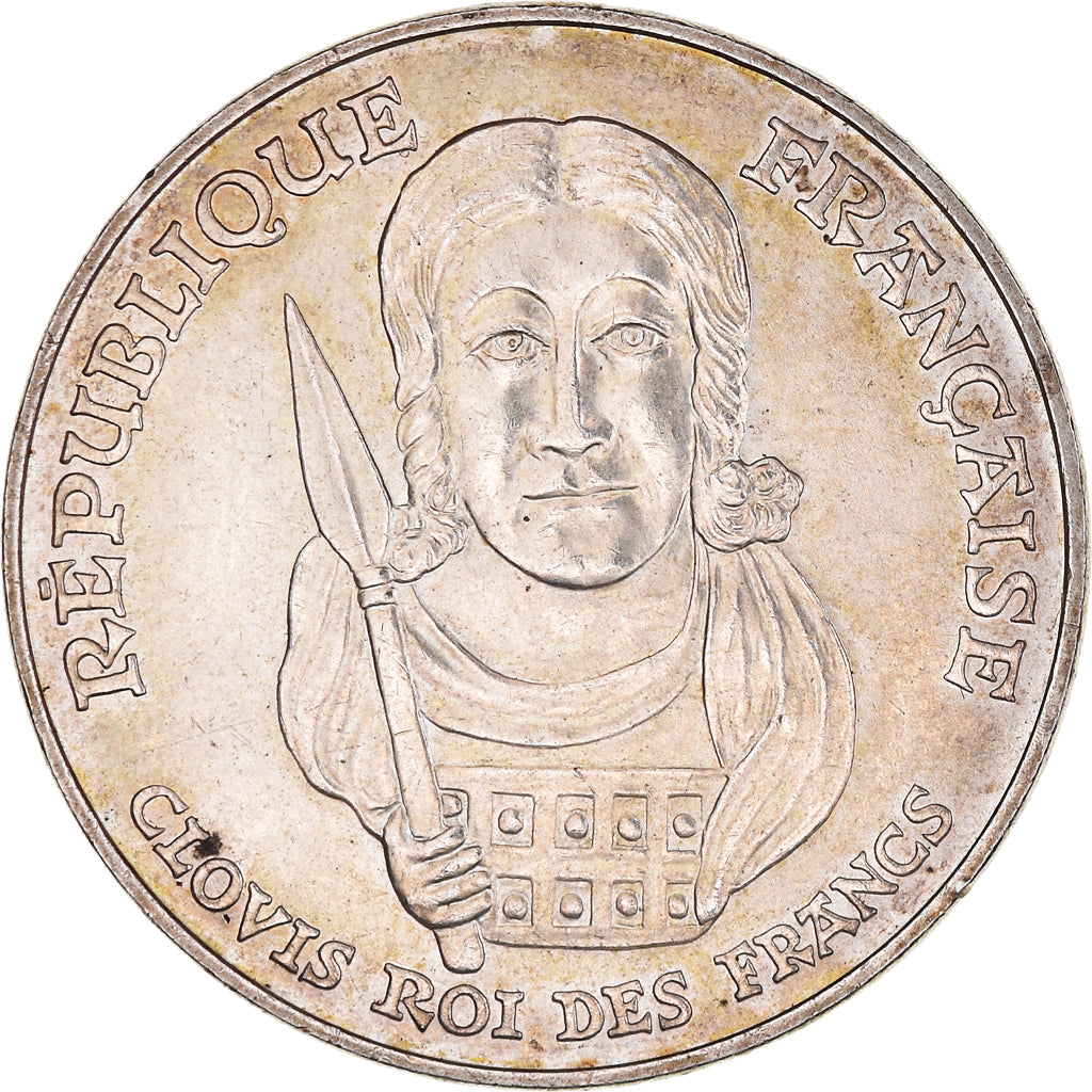 Coin, France, Clovis, 100 Francs, 1996, AU(50-53), Silver, KM:1180, Gadoury:953
