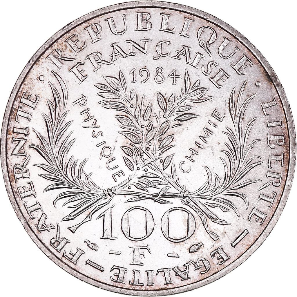 Moneta, Francja, Marie Curie, 100 Francs, 1984, AU(50-53), Srebro, KM:955