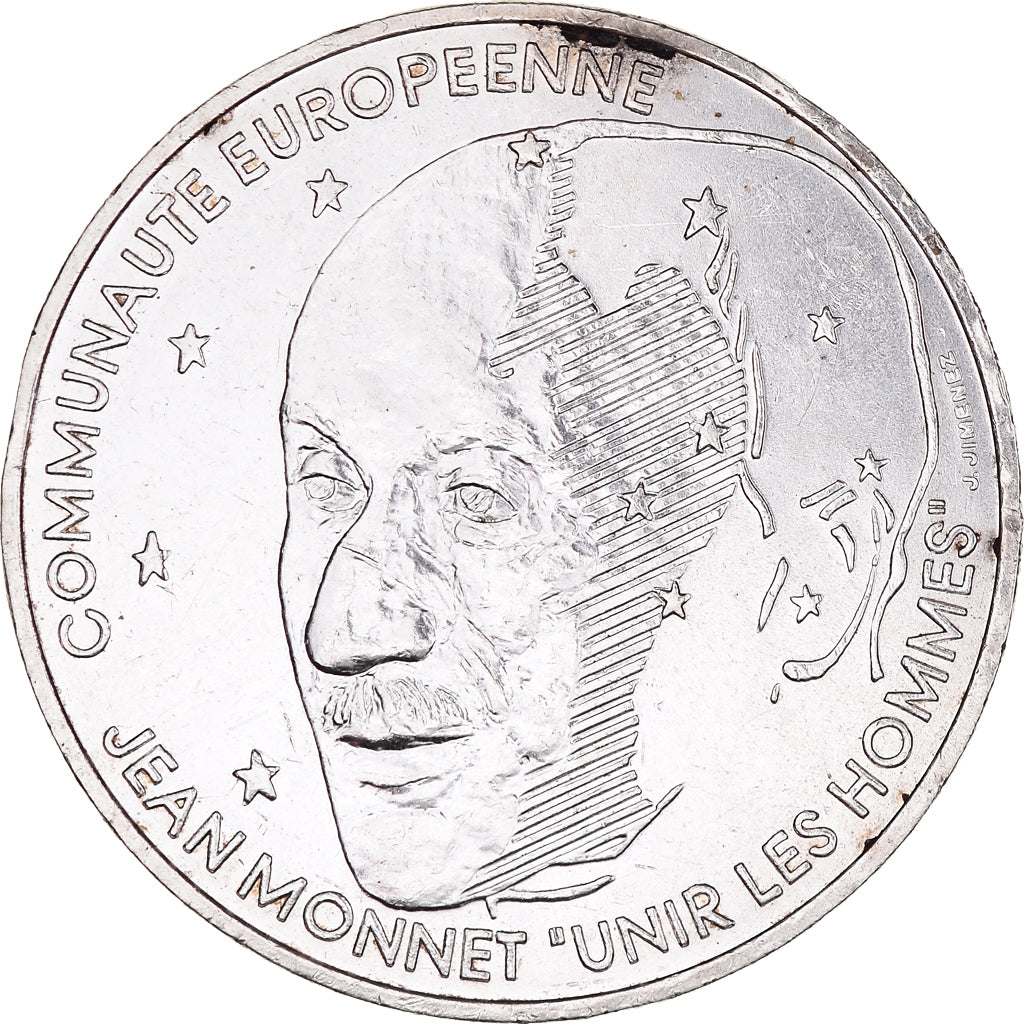 Coin, France, Jean Monnet, 100 Francs, 1992, Paris, EF(40-45), Silver, KM:1120