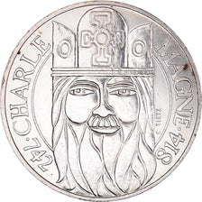 Coin, France, Charlemagne, 100 Francs, 1990, EF(40-45), Silver, KM:982