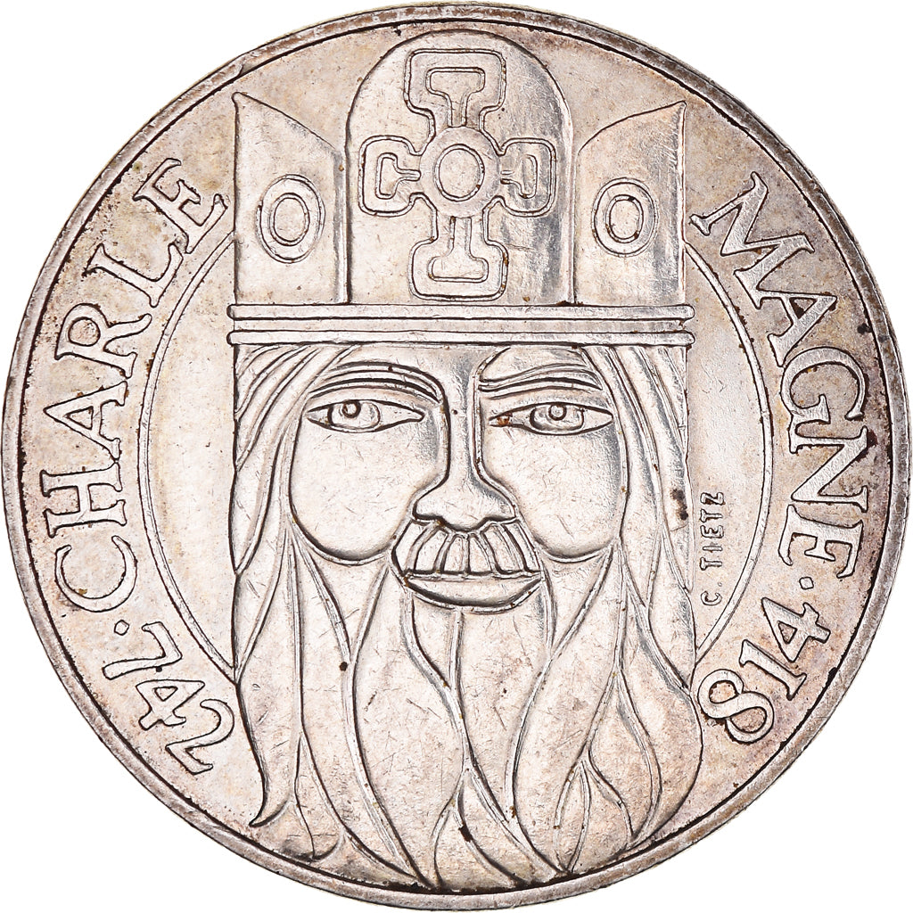 Münze, Frankreich, Charlemagne, 100 Francs, 1990, SS+, Silber, KM:982