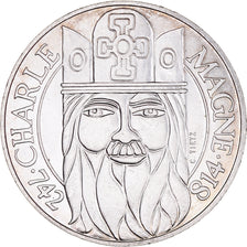Coin, France, Charlemagne, 100 Francs, 1990, AU(55-58), Silver, KM:982