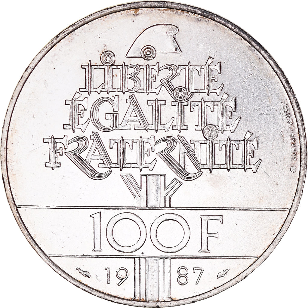 Coin, France, Lafayette, 100 Francs, 1987, AU(50-53), Silver, KM:962