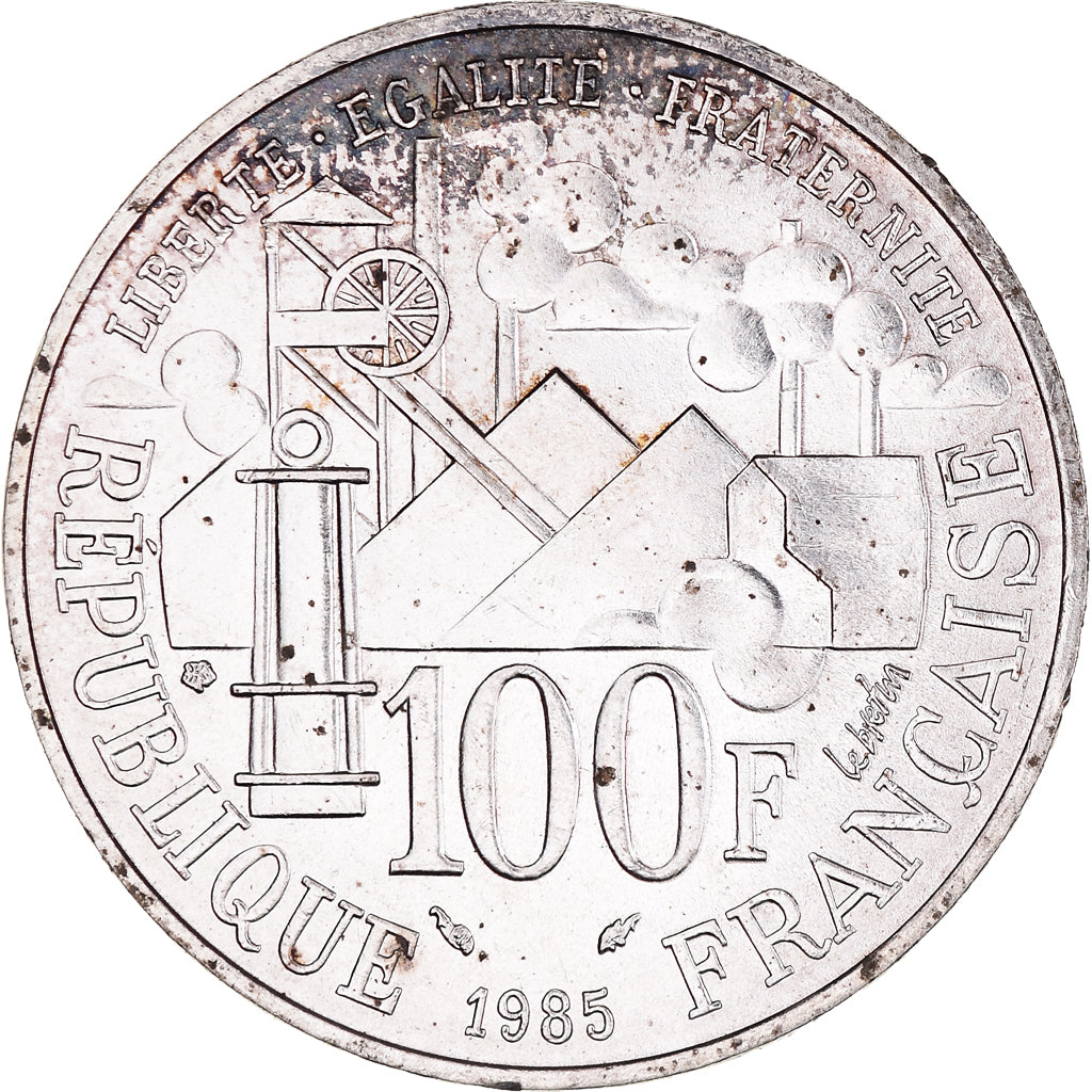 Coin, France, Germinal, 100 Francs, 1985, Paris, AU(50-53), Silver, KM:957