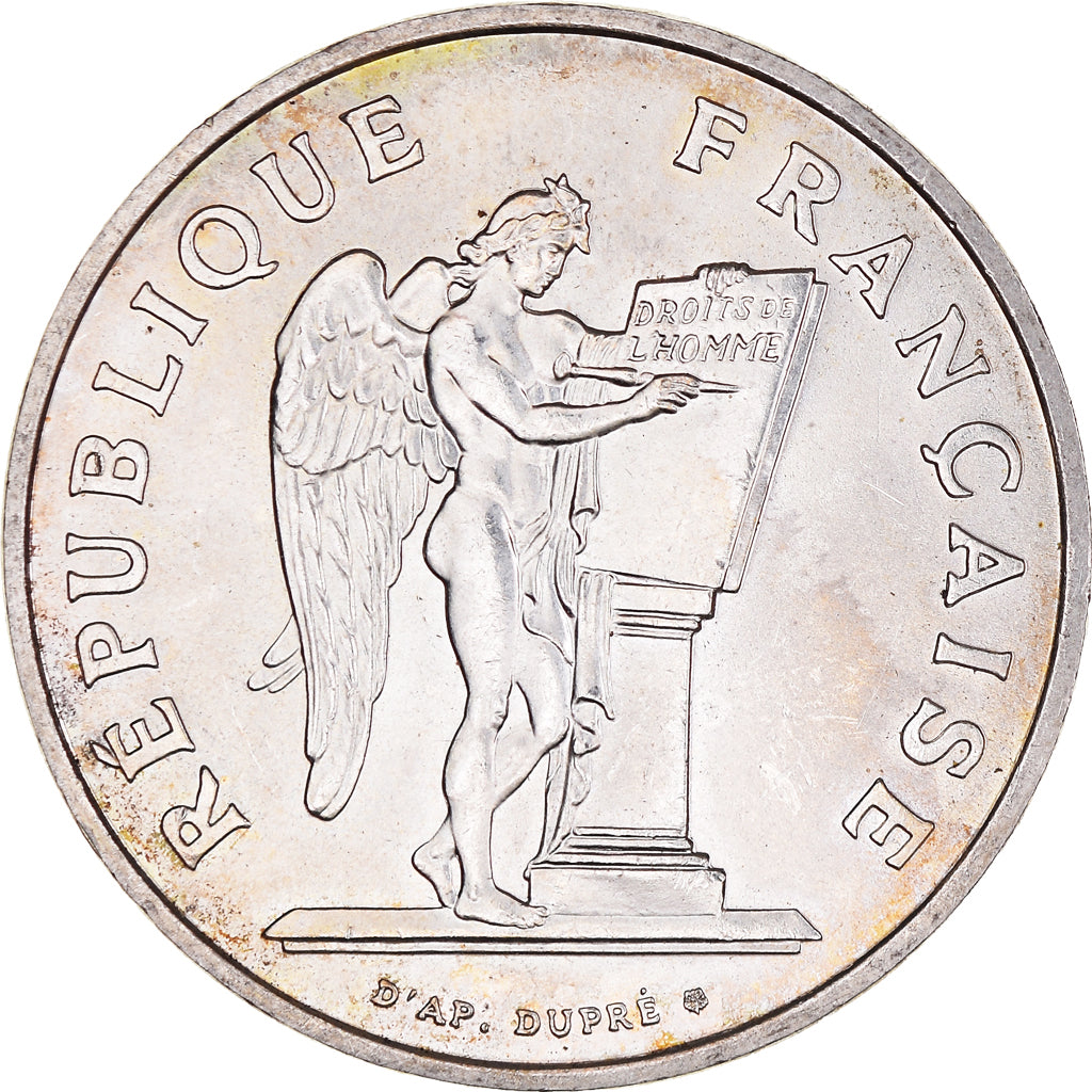 Münze, Frankreich, Droits de l'Homme, 100 Francs, 1989, VZ, Silber, KM:970