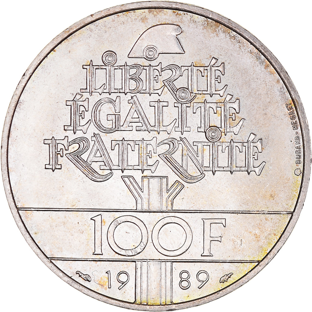 Münze, Frankreich, Droits de l'Homme, 100 Francs, 1989, VZ, Silber, KM:970