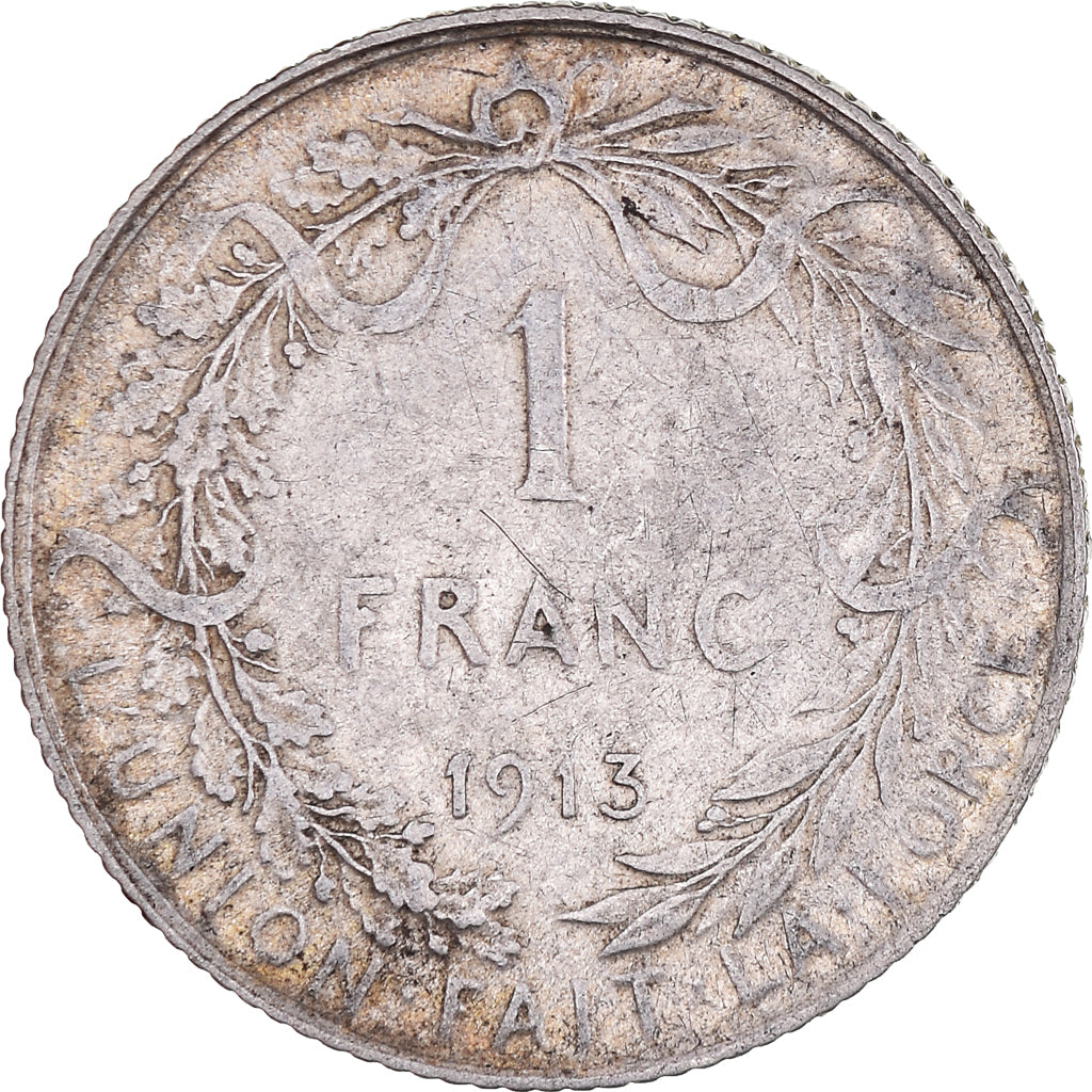 Coin, Belgium, Albert I, Franc, 1913, EF(40-45), Silver, KM:72