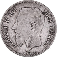 Coin, Belgium, Leopold II, Franc, 1867, Brussels, VF(20-25), Silver, KM:28.1