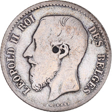 Coin, Belgium, Leopold II, Franc, 1867, Brussels, VF(20-25), Silver, KM:28.1