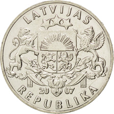 LATVIA, Lats, 2007, KM #12, MS(63), Copper-Nickel, 21.75, 4.78