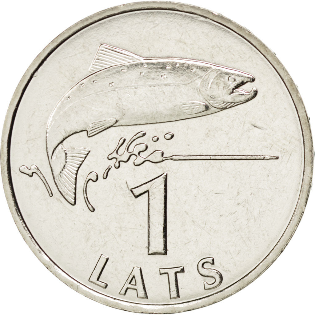 LATVIA, Lats, 2007, KM #12, MS(63), Copper-Nickel, 21.75, 4.78