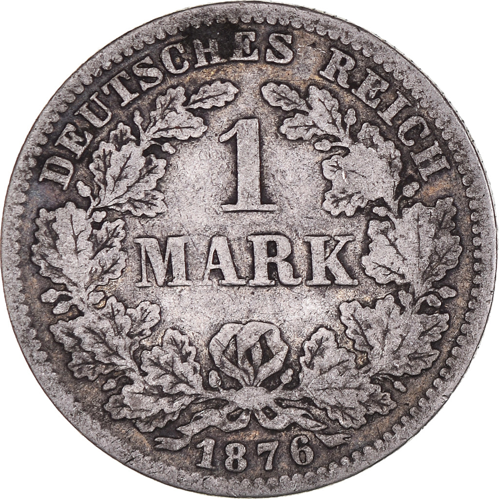 Coin, GERMANY - EMPIRE, Wilhelm I, Mark, 1876, Stuttgart, VF(30-35), Silver