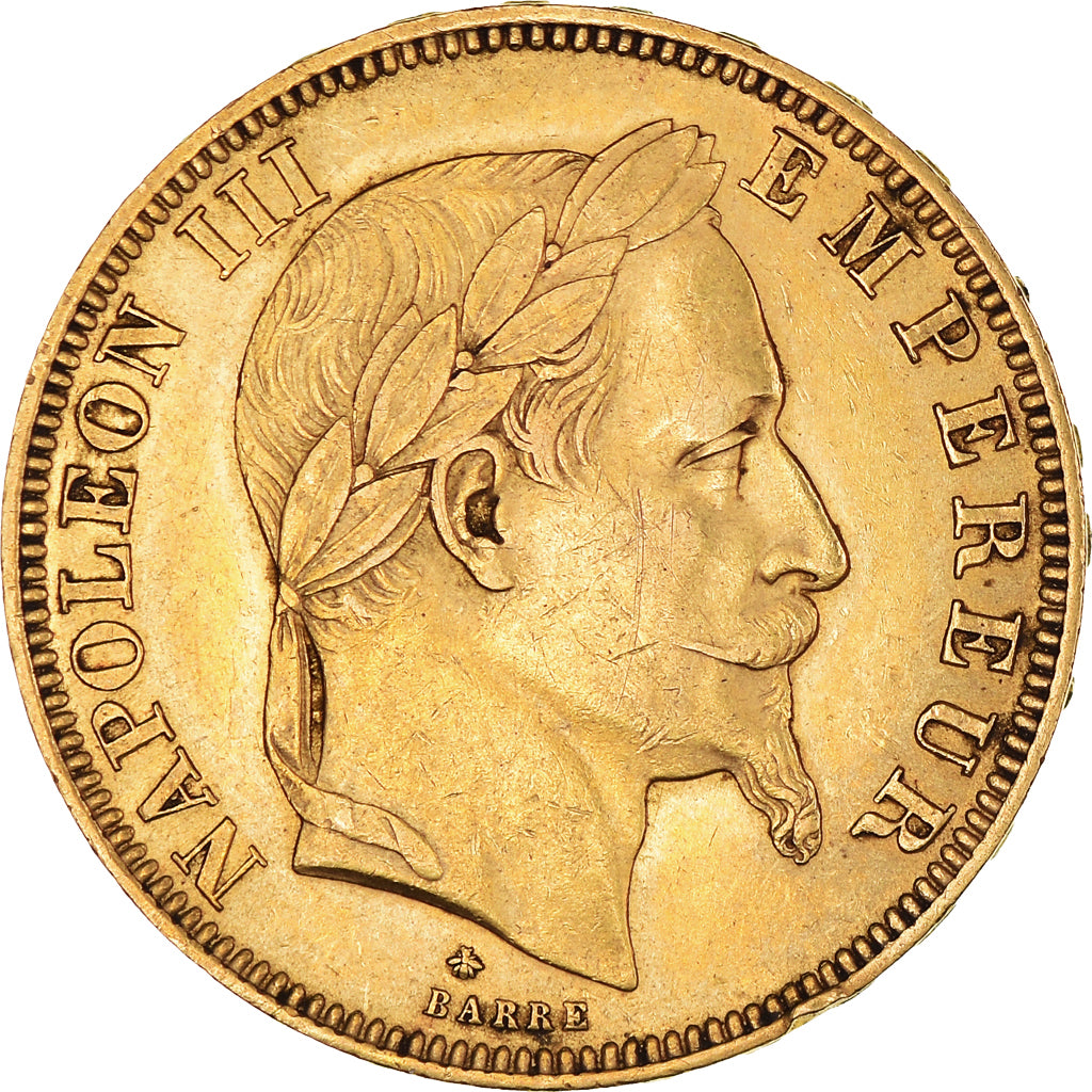 Coin, France, Napoleon III, Napoléon III, 50 Francs, 1866, Paris, AU(55-58)