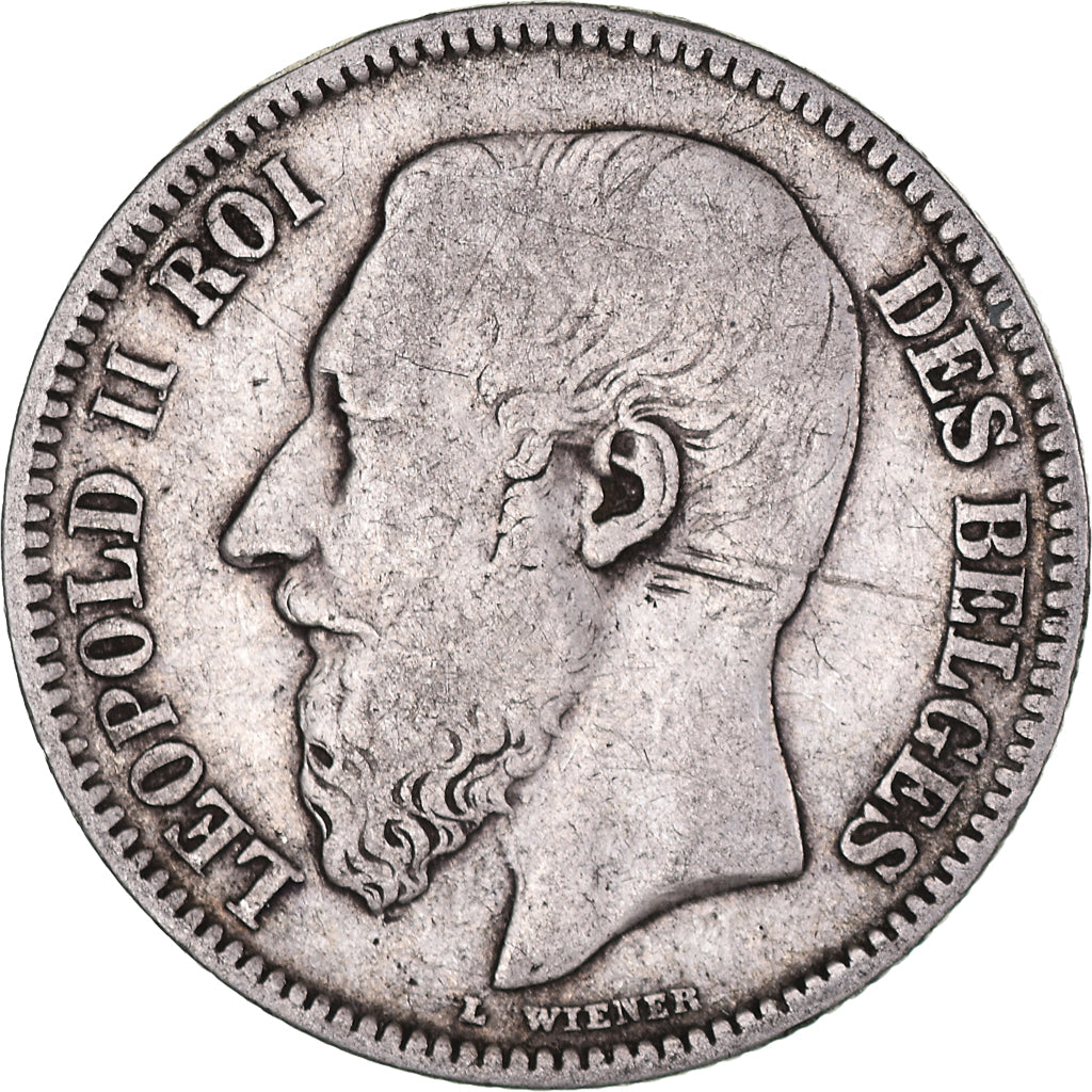 Coin, Belgium, Leopold II, 2 Francs, 2 Frank, 1868, VF(20-25), Silver, KM:30.1