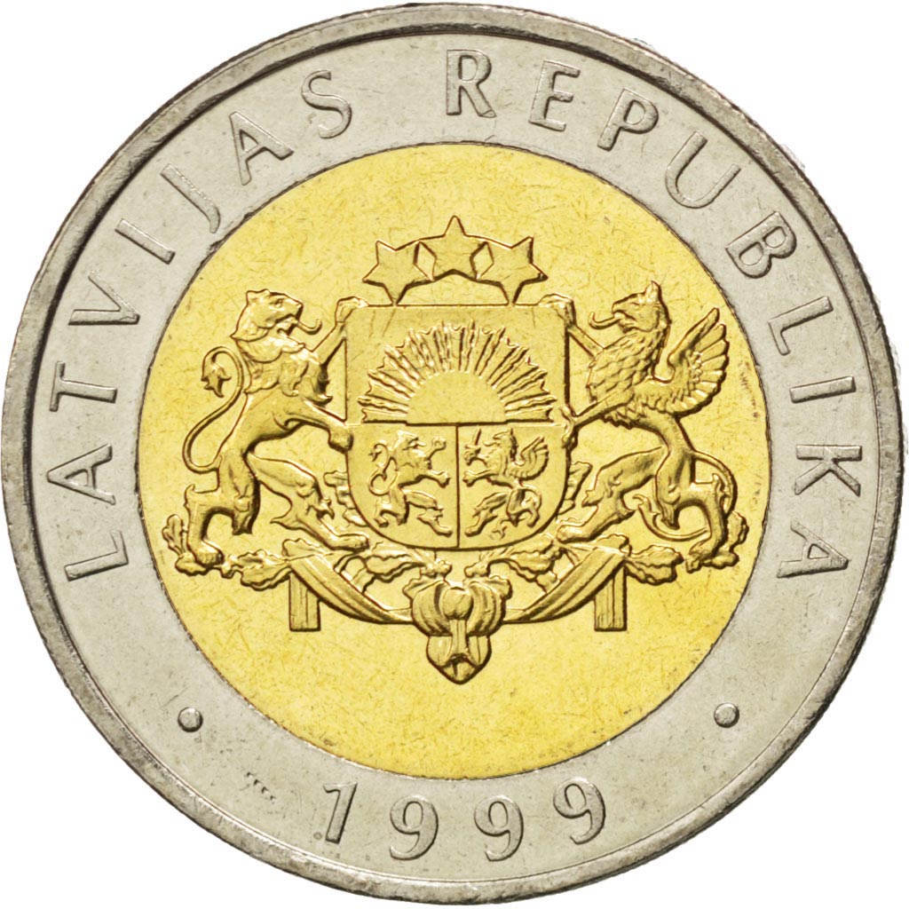 LATVIA, 2 Lati, 1999, KM #38, MS(63), Bi-Metallic, 26.3, 9.50