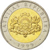 LATVIA, 2 Lati, 1999, KM #38, MS(63), Bi-Metallic, 26.3, 9.50
