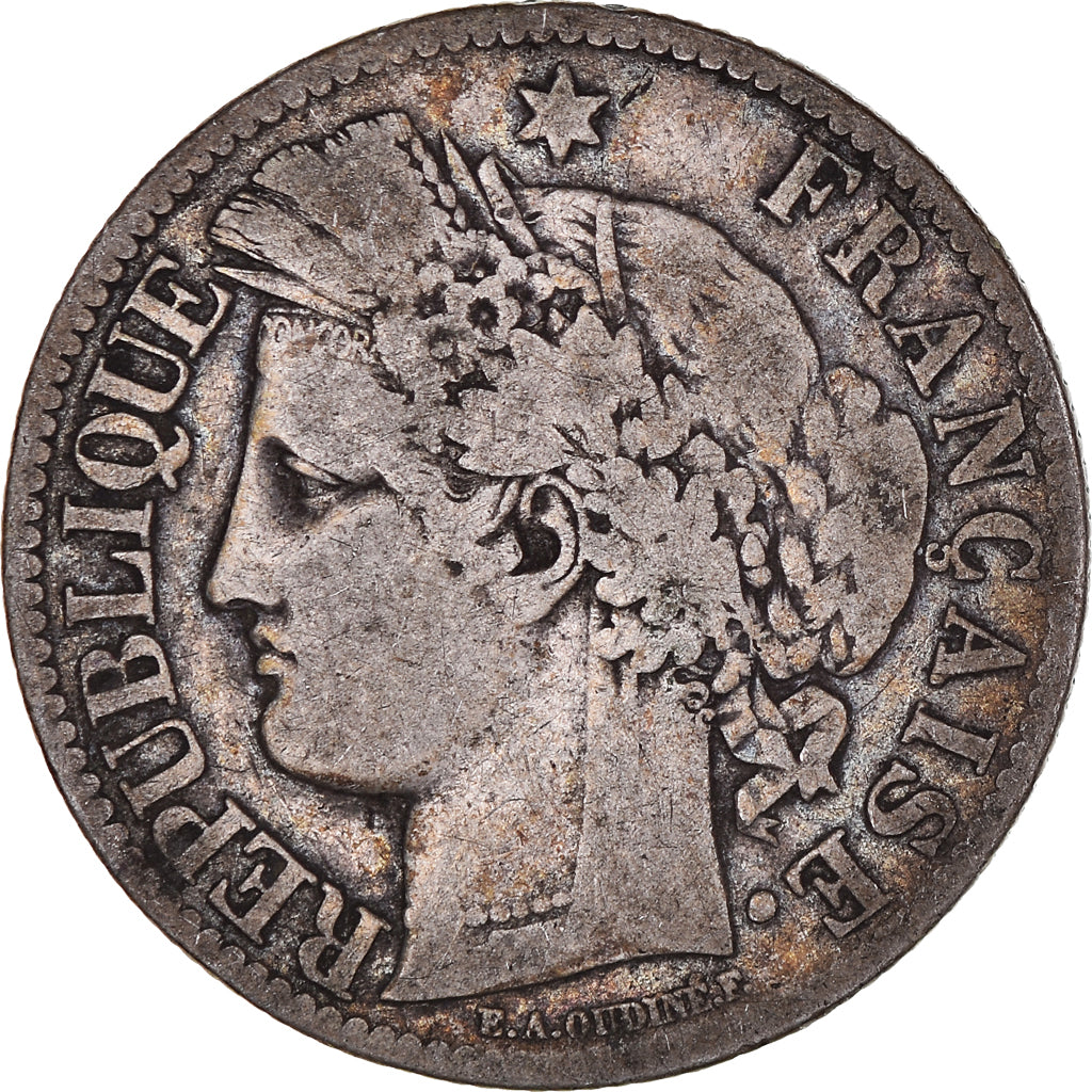 Munten, Frankrijk, Cérès, 2 Francs, 1871, Paris, ZG+, Zilver, KM:817.1