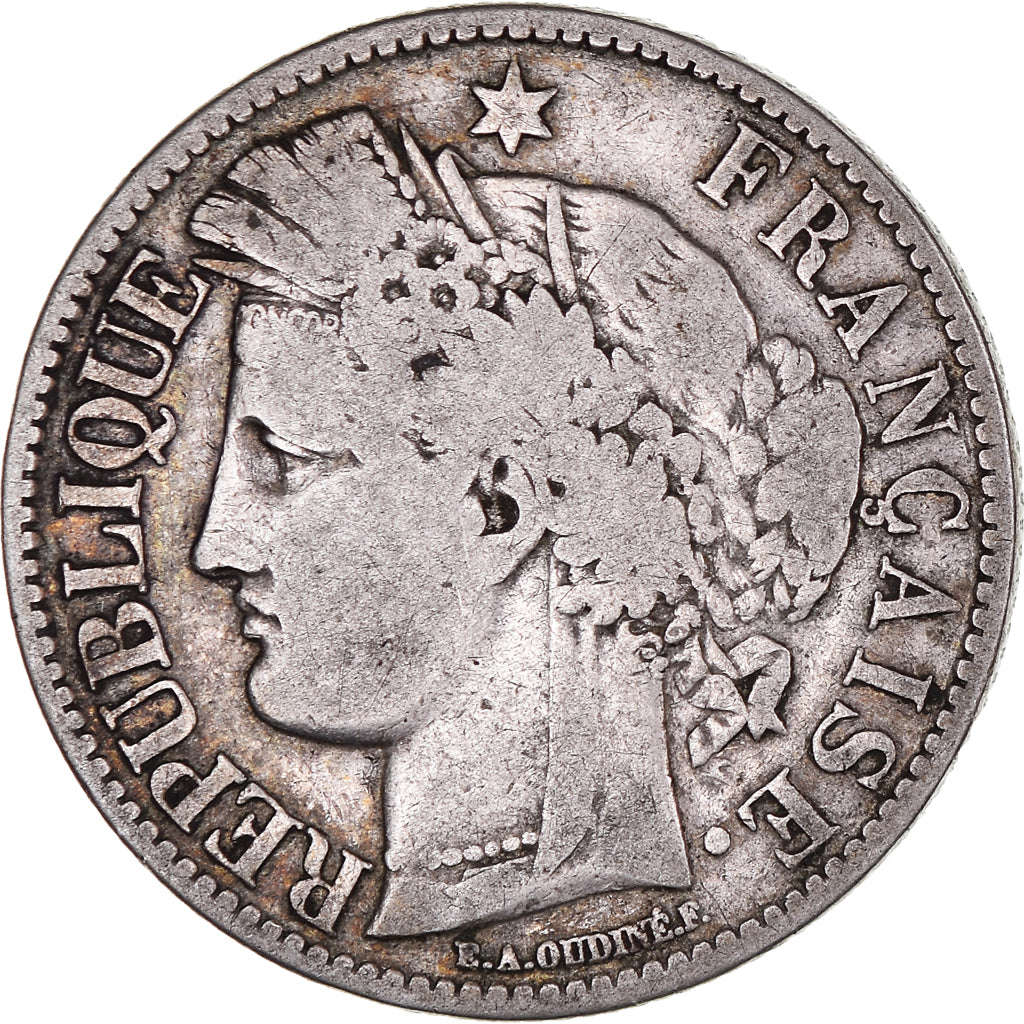 Munten, Frankrijk, Cérès, 2 Francs, 1870, Bordeaux, ZG+, Zilver, KM:816.2