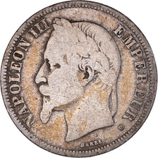 Coin, France, Napoleon III, Napoléon III, 2 Francs, 1866, Strasbourg, F(12-15)