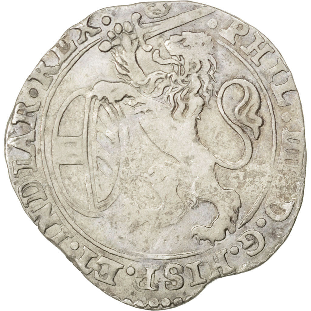 SPANISH NETHERLANDS, Escalin, 1641, Luxembourg, KM #13, AU(50-53), Silver, 4.90