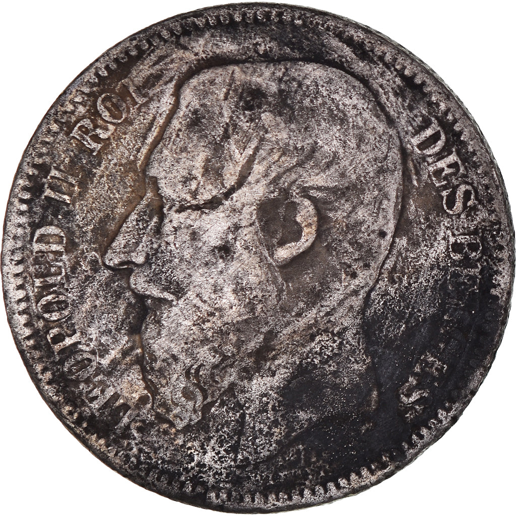 Coin, Belgium, Leopold II, 2 Francs, 2 Frank, 1867, VG(8-10), Silver, KM:30.1