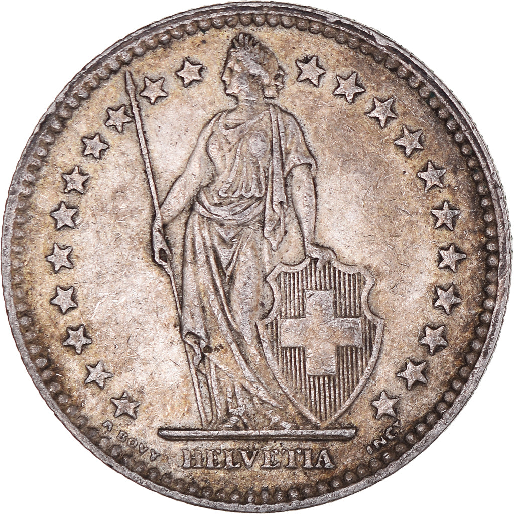 Coin, Switzerland, 2 Francs, 1944, Bern, AU(50-53), Silver, KM:21