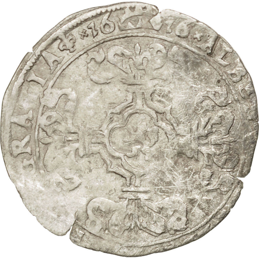 SPANISH NETHERLANDS, 3 Patards, 1616, Bruges, KM #21, VF(30-35), Silver, 1.88