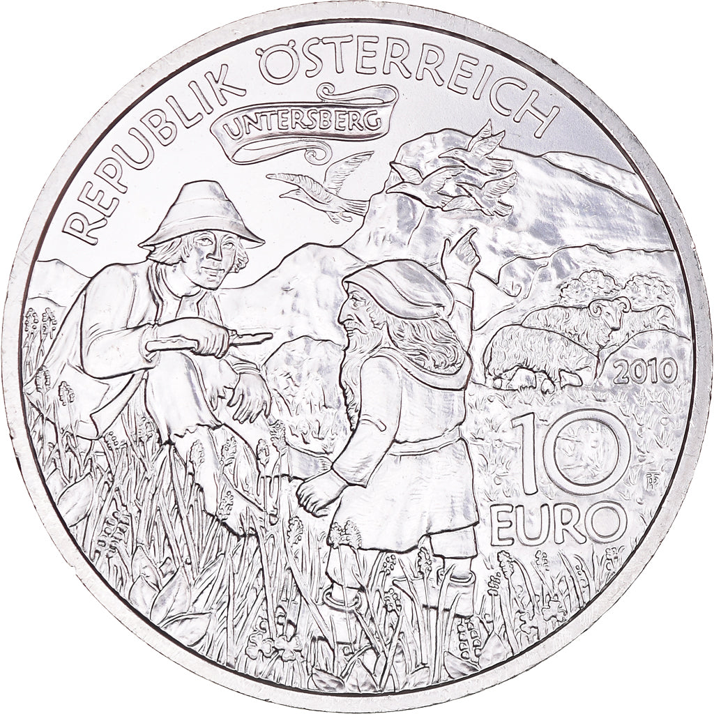 Austria, 10 Euro, Charlemagne et l'Untersberg, 2010, Vienna, MS(65-70), Silver