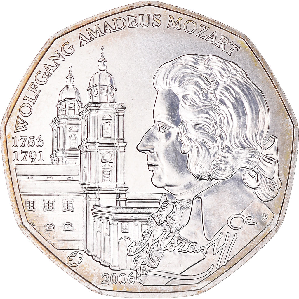 Austria, 5 Euro, Mozart, 2006, Vienna, MS(64), Silver, KM:3131