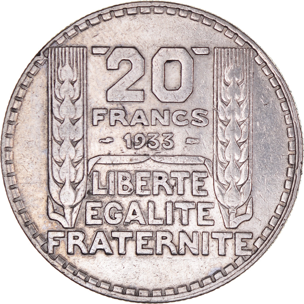 Moneta, Francia, Turin, 20 Francs, 1933, Paris, BB, Argento, KM:879
