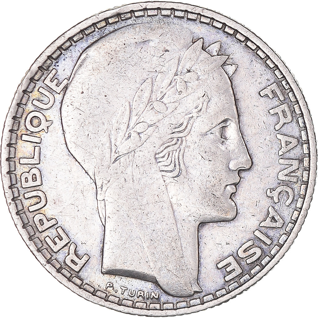 Moeda, França, Turin, 10 Francs, 1929, Paris, EF(40-45), Prata, KM:878