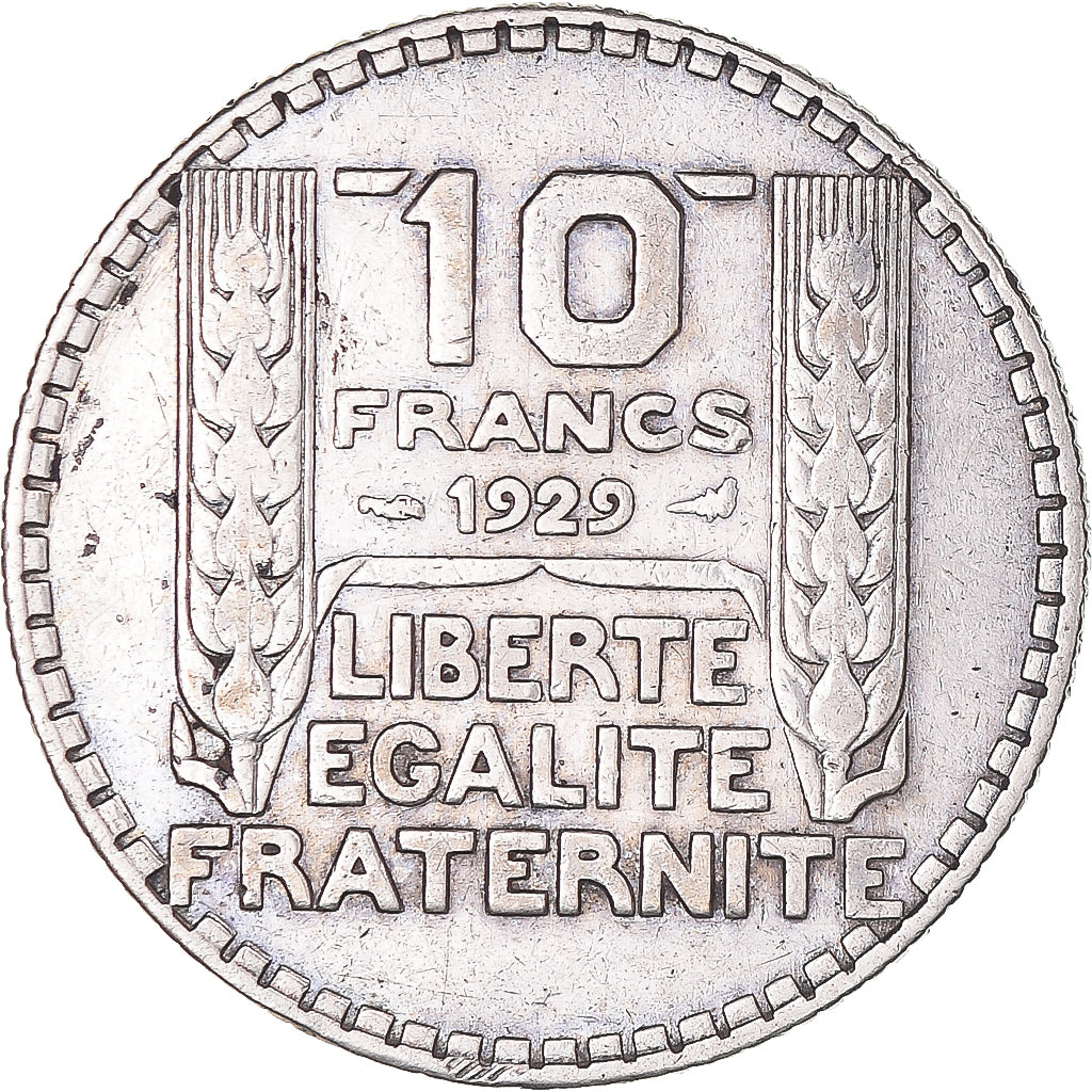 Moeda, França, Turin, 10 Francs, 1929, Paris, EF(40-45), Prata, KM:878