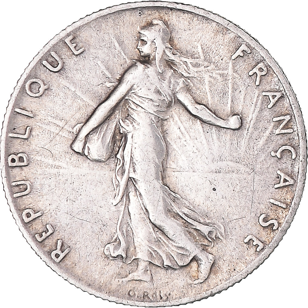 Moneta, Francia, Semeuse, 50 Centimes, 1915, Paris, BB+, Argento, KM:854
