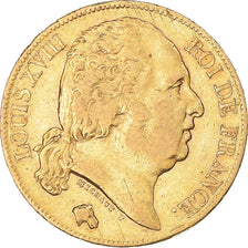 Munten, Frankrijk, Louis XVIII, Louis XVIII, 20 Francs, 1820, Paris, ZF, Goud