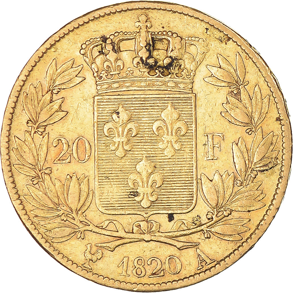 Munten, Frankrijk, Louis XVIII, Louis XVIII, 20 Francs, 1820, Paris, ZF, Goud