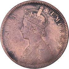 Moneta, INDIE BRYTYJSKIE, Victoria, 1/2 Anna, 1877, VF(30-35), Miedź, KM:487