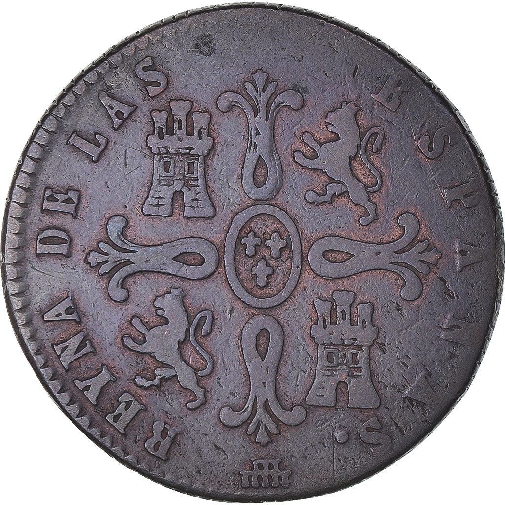 Moneda, España, Isabel II, 8 Maravedis, 1840, Segovia, BC+, Cobre, KM:531.3