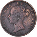 Moneda, Gran Bretaña, Victoria, 1/2 Penny, 1853, BC+, Cobre, KM:726