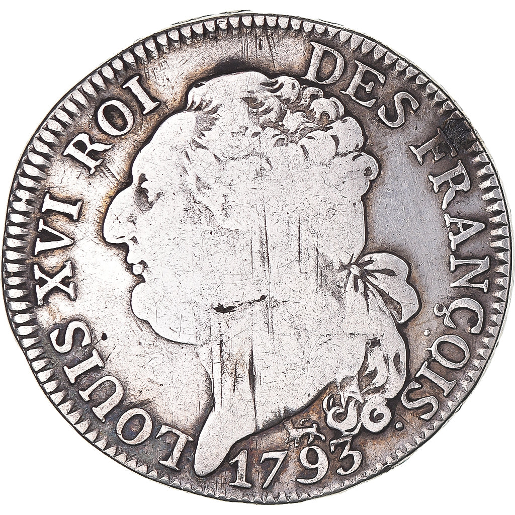 Moeda, França, Louis XVI, ½ écu de 3 livres françois, 1/2 ECU, 3 Livres
